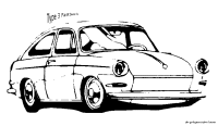 A coloring page of bus