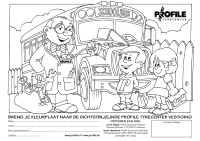 A coloring page of bus