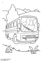 A coloring page of bus