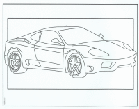 A coloring page of car