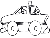 A coloring page of car