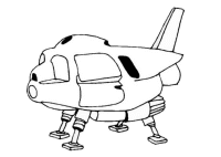 A coloring page of spacecraft