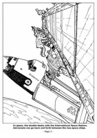 A coloring page of spacecraft
