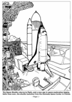 A coloring page of spacecraft