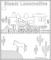 A coloring page of train