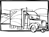 A coloring page of truck
