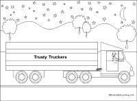 A coloring page of truck