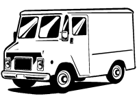 A coloring page of truck