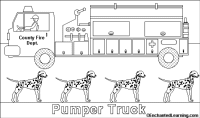 A coloring page of truck