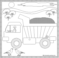 A coloring page of truck